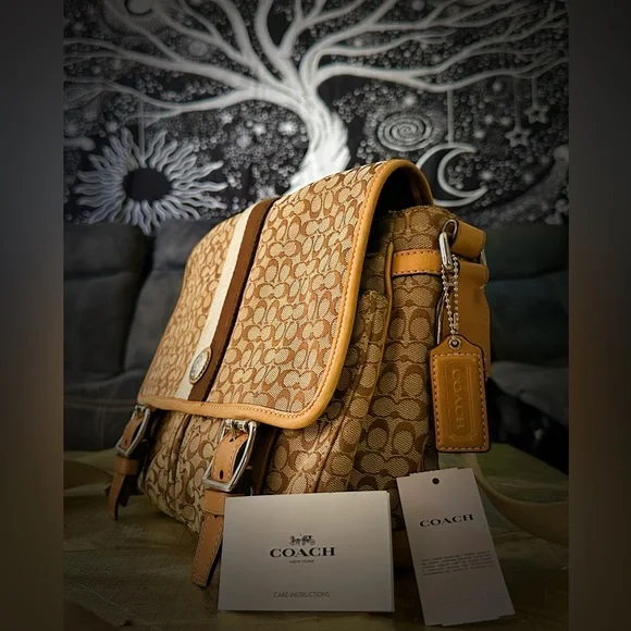 Vintage Y2K Coach Brown Signature Crossbody Bag messenger bag - Picture 3 of 17